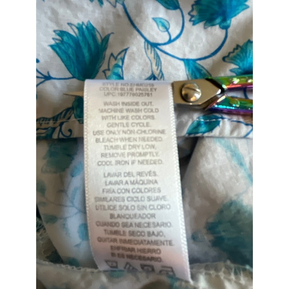 Draper James Floral Sundress Blue White Smocked Ruffle XXL Coastal Cowgirl - Picture 11 of 11